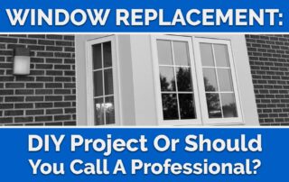 Image of brick home with bay window. Text: "Window replacement: DIY project or should you call a professional?"