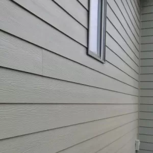 beige fiber cement siding on a residential home 