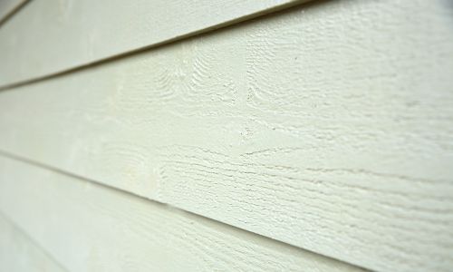 close view of fiber cement siding